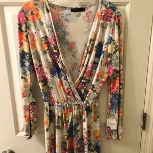 Floral long sleeve romper